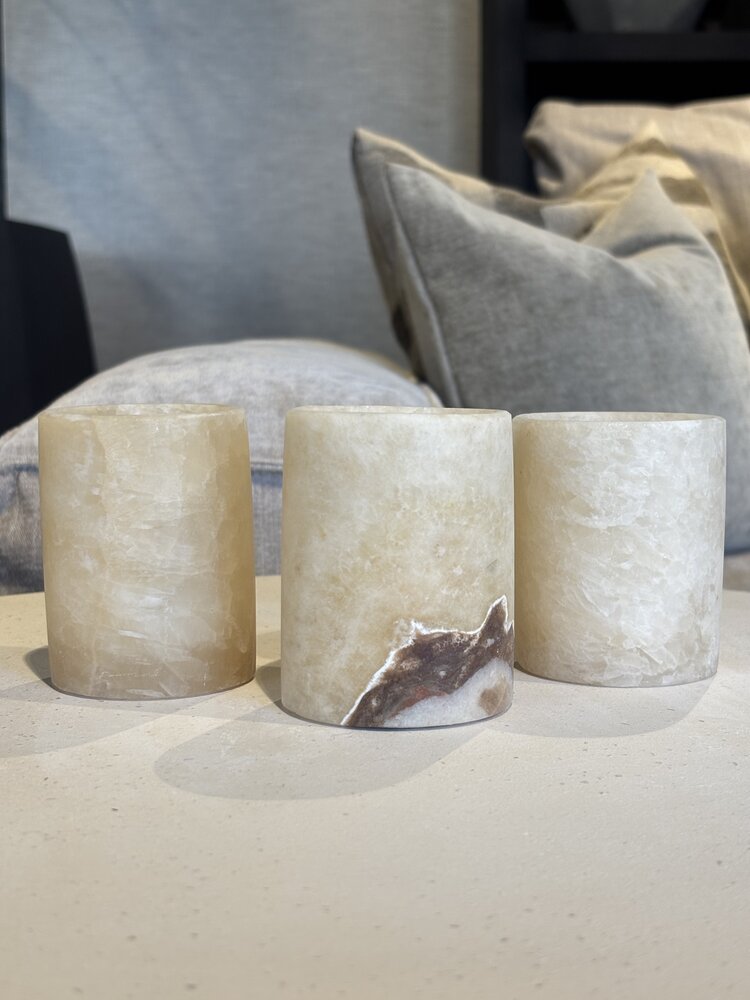 Alabaster Windlichter 3er Set Alabaster Windlichter 3er Set