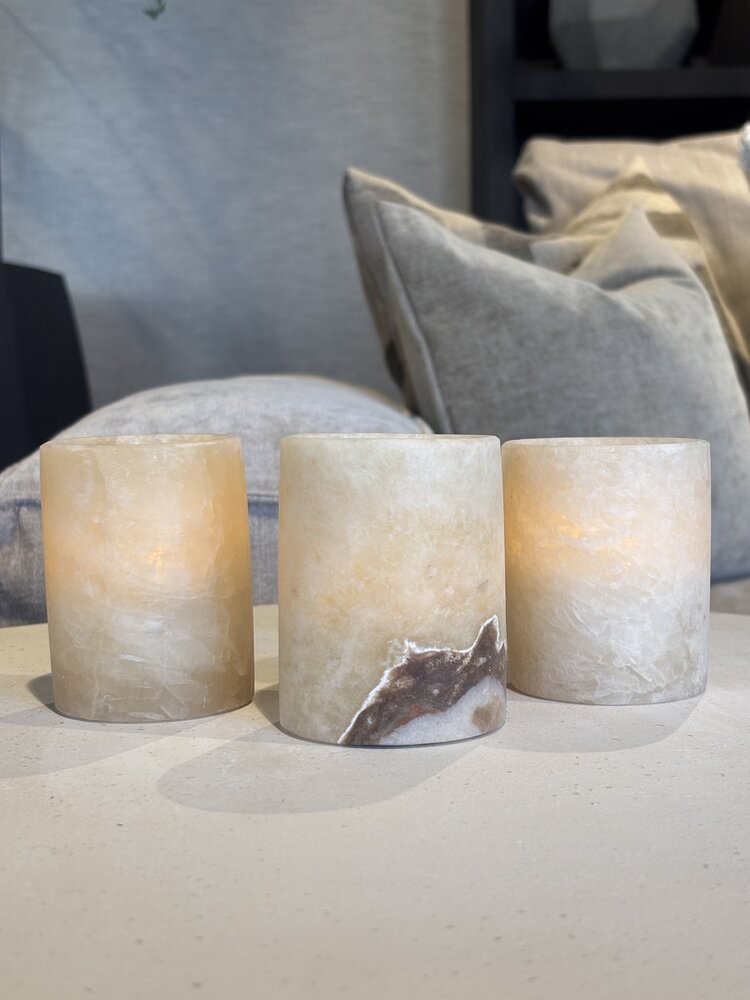 Alabaster Windlichter 3er Set Alabaster Windlichter 3er Set