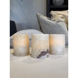Alabaster vindlys sett med 3 stk