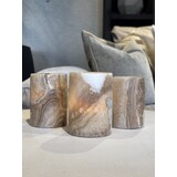 Alabaster vindlys sett med 3 - Brun