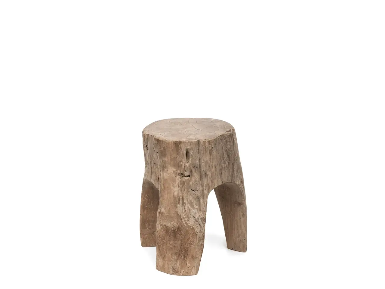 GOMMAIRE Outdoor | Organic Living Hocker Rex | Teakwurzel Naturgrau