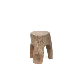 GOMMAIRE Outdoor Meubels | Organic Living Hocker Rex | Teakwurzel Naturgrau