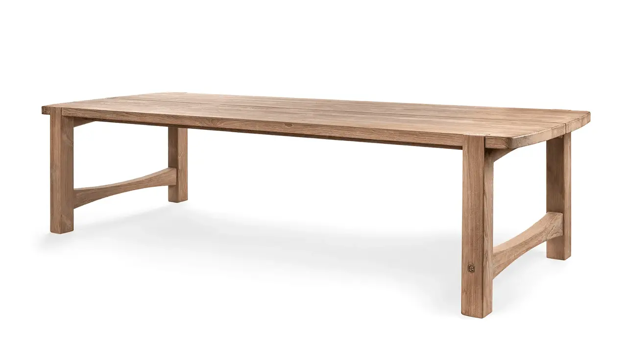 GOMMAIRE Outdoor | Organic Living Table Jacoba Large | Teak Natural Grey