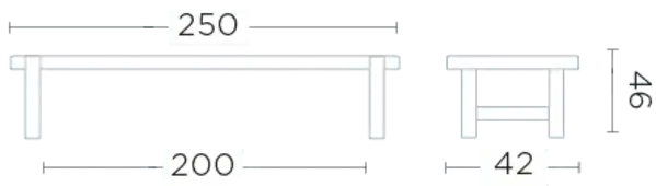 GOMMAIRE - Organic Living - Design Furniture  Panca Jacoba Piccola | Teak grigio naturale