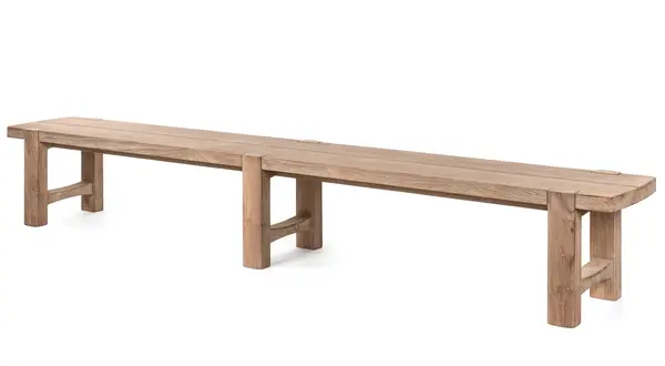 GOMMAIRE Outdoor | Organic Living Panca Jacoba grande | Teak grigio naturale