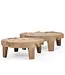 GOMMAIRE Outdoor Meubels | Organic Living Niedriger Tisch Samba XL | Teakwurzel Naturgrau