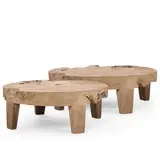 GOMMAIRE Outdoor | Organic Living Mesa baja Samba XXL | Raíz de teca gris natural