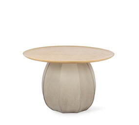 Guaxs GUAXS Koonam Table Round | Wood European Oak / Glass Smokegrey