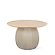 Guaxs Table ronde Koonam | Bois de chêne européen / Verre gris fumé