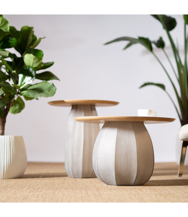Guaxs Koonam Table Tall | Wood European Oak / Glass Smokegrey