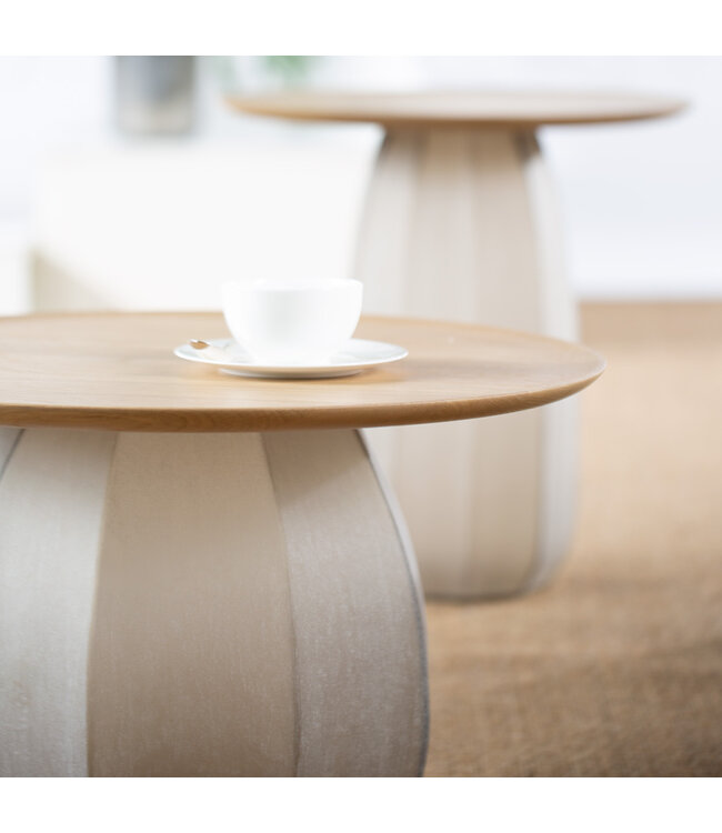Guaxs Table haute Koonam | Bois de chêne européen / Verre gris fumé