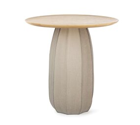 Guaxs GUAXS Koonam Table Tall | Wood European Oak / Glass Smokegrey
