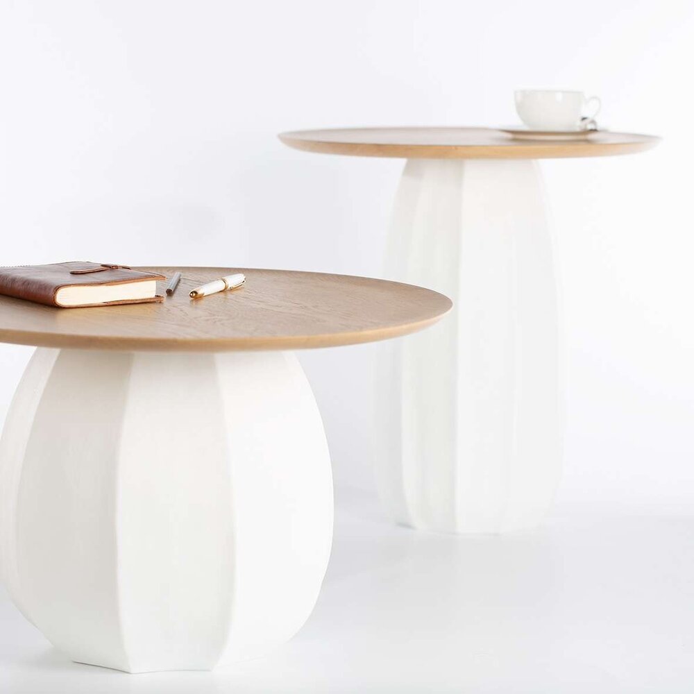 Guaxs Tavolo alto Koonam | Legno di rovere europeo / Vetro opale