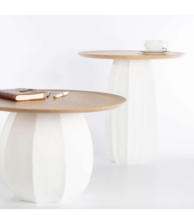 Guaxs Tavolo alto Koonam | Legno di rovere europeo / Vetro opale