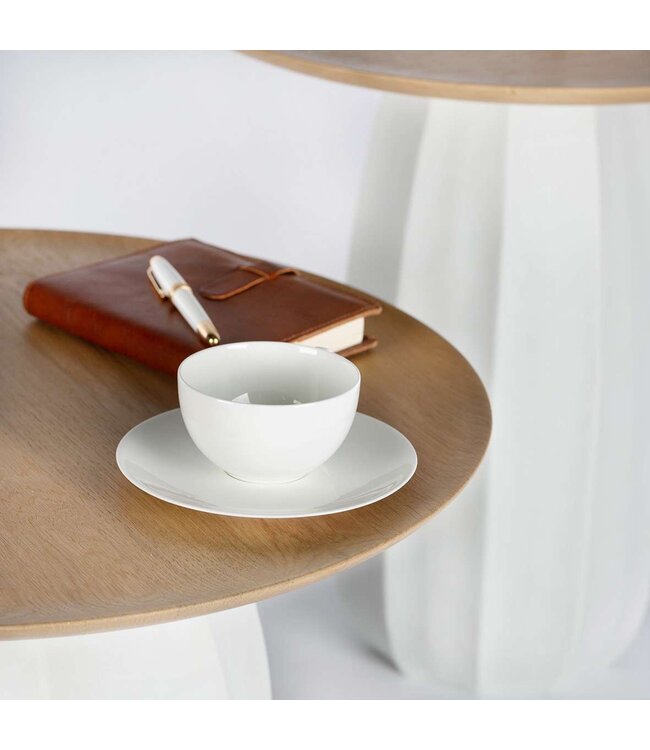 Guaxs Table haute Koonam | Bois de chêne européen / Verre opale