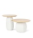 Guaxs Table haute Koonam | Bois de chêne européen / Verre opale