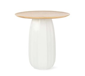 Guaxs Koonam Table Tall | Wood European Oak / Glass Opal Guaxs Koonam Table Tall | Wood European Oak / Glass Opal