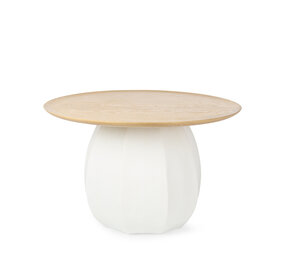 Guaxs GUAXS Koonam Table Round | Wood European Oak / Glass Opal