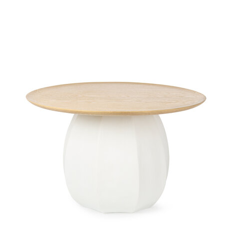 Guaxs Koonam Tisch rund | Holz Europäische Eiche / Glas Opal Guaxs Koonam Tisch rund | Holz Europäische Eiche / Glas Opal