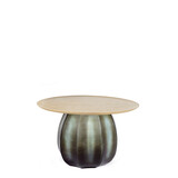 Guaxs Table ronde Koonam | Bois Chêne européen / Verre Indigo Smokegrey