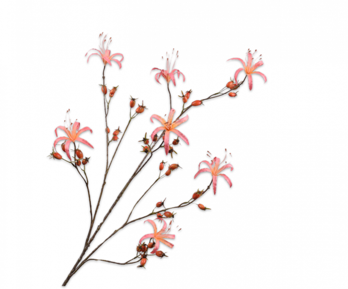 SILK-KA Rama de escaramujo salmón | 130 cm SILK-KA Rama de escaramujo salmón | 130 cm