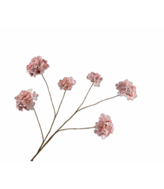 SILK-KA Rama de Hortensia Malva TOQUE REAL | 121 cm