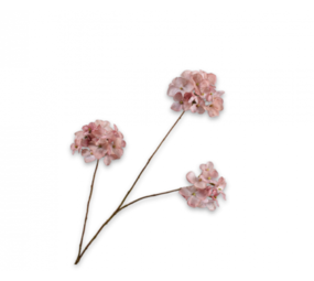 SILK-KA Rama de Hortensia Malva TOQUE REAL | 85 cm