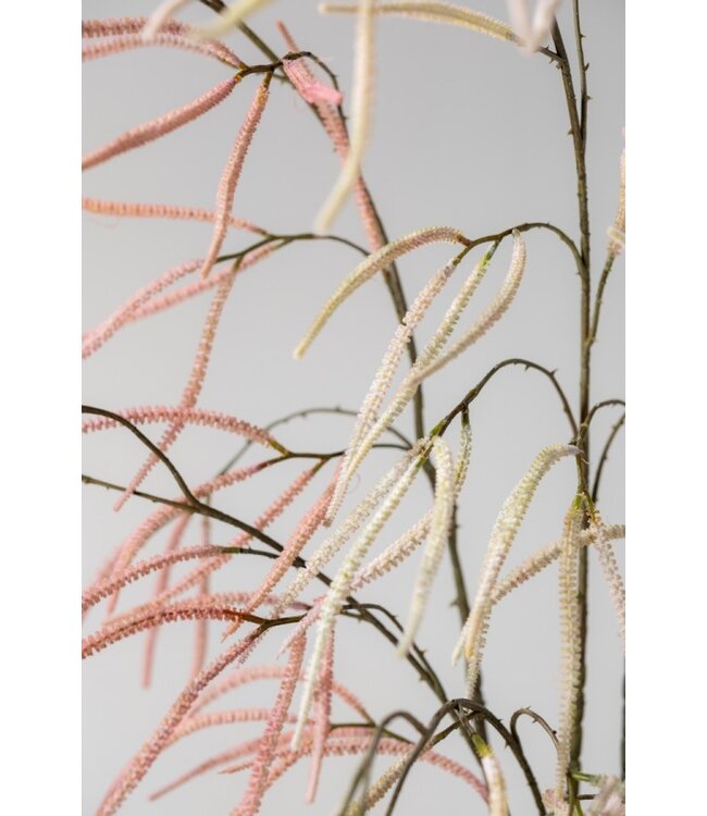SILK-KA Rama de hierba color crema/rosa | 131 cm