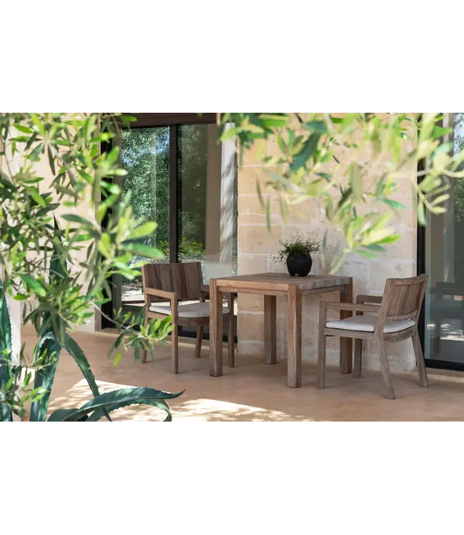 GOMMAIRE Outdoor Meubels | Organic Living Sillón Mario | Teca gris natural
