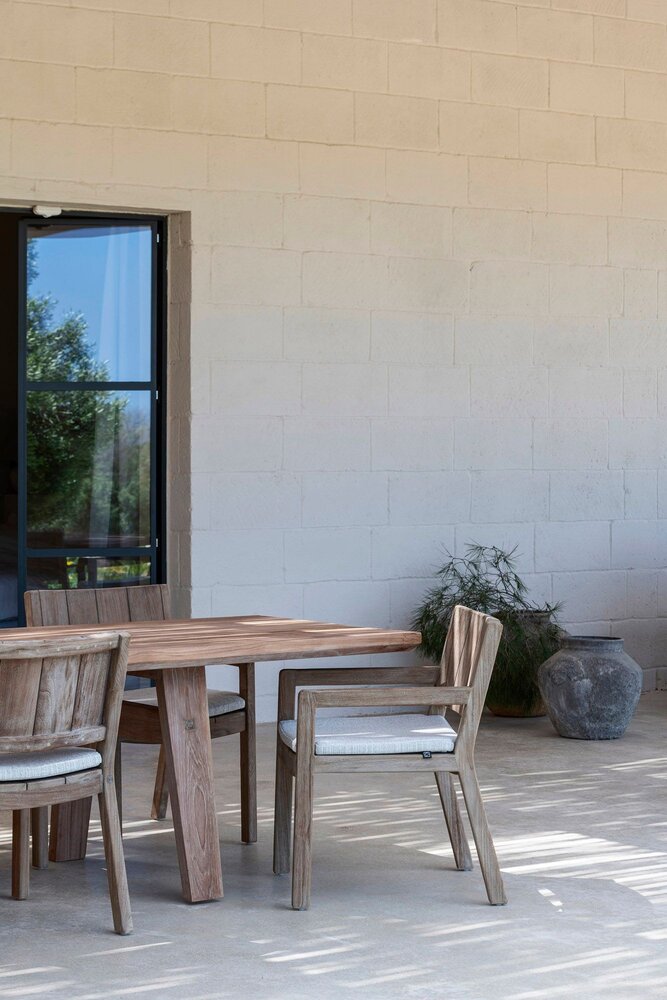 GOMMAIRE Outdoor | Organic Living Poltrona Mario | Teak Grigio Naturale