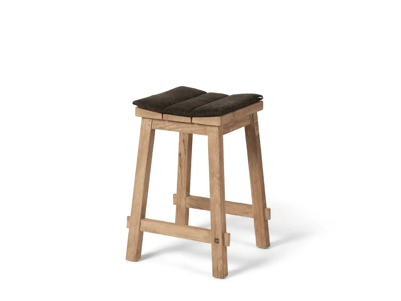GOMMAIRE Outdoor | Organic Living Sgabello da bar Alexi | Teak riciclato grigio naturale
