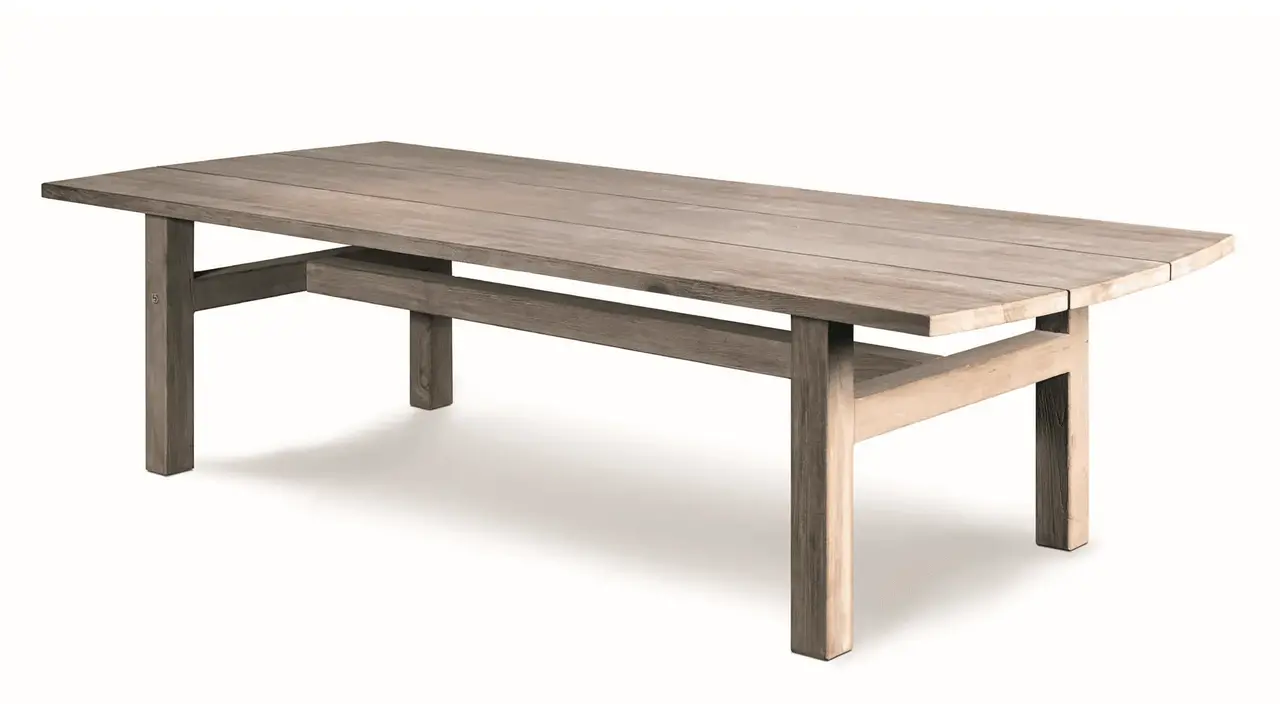 GOMMAIRE Outdoor | Organic Living Tisch Abe | Teakholz Naturgrau