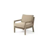 GOMMAIRE Outdoor Meubels | Organic Living 1-Sitzer Mario | Teakholz Naturgrau / Seil