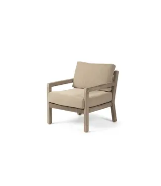 GOMMAIRE Outdoor Meubels | Organic Living 1-seters Mario | Teak Naturgrå / Tau