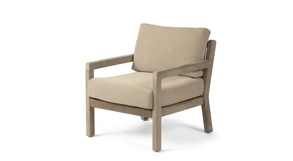 GOMMAIRE Outdoor Meubels | Organic Living 1-Seater Mario | Teak Natural Gray / Rope GOMMAIRE Outdoor Meubels | Organic Living 1-Seater Mario | Teak Natural Gray / Rope