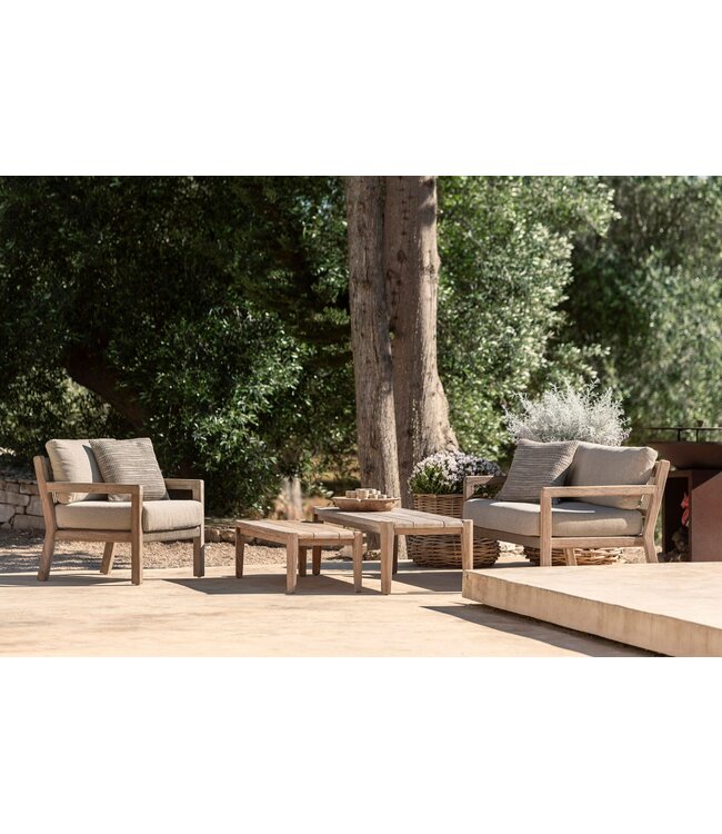 GOMMAIRE Outdoor Meubels | Organic Living Mario de 2 plazas | Teca gris natural / Cuerda