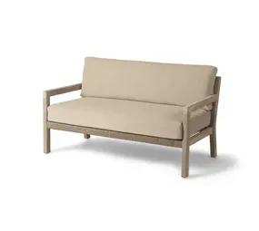 GOMMAIRE Outdoor Meubels | Organic Living 2-Sitzer Mario | Teakholz Naturgrau / Seil