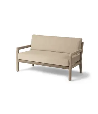 GOMMAIRE Outdoor Meubels | Organic Living Divano a 2 posti Mario | Teak grigio naturale / Corda