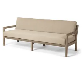 GOMMAIRE Outdoor | Organic Living 3-Sitzer Mario | Teakholz Naturgrau / Seil