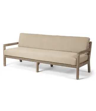GOMMAIRE Outdoor Meubels | Organic Living 3-Sitzer Mario | Teakholz Naturgrau / Seil