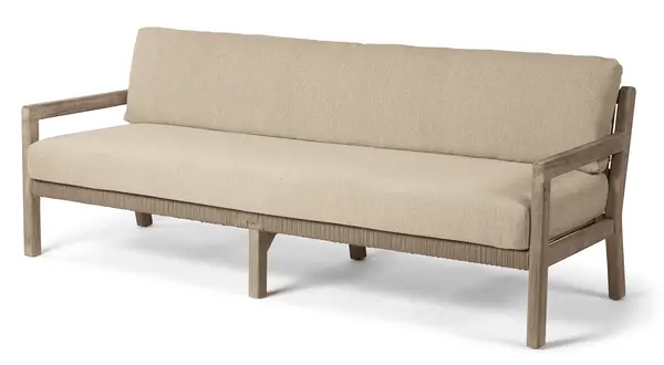 GOMMAIRE - Organic Living - Design Furniture 3-Sitzer Mario | Teak Naturgrau / Seil GOMMAIRE - Organic Living - Design Furniture 3-Sitzer Mario | Teak Naturgrau / Seil