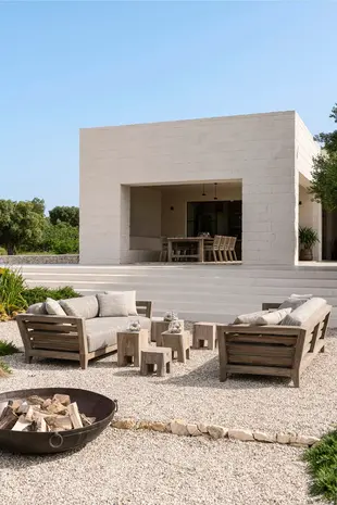 GOMMAIRE Outdoor | Organic Living Canapé Mia 3 places | Teck gris naturel