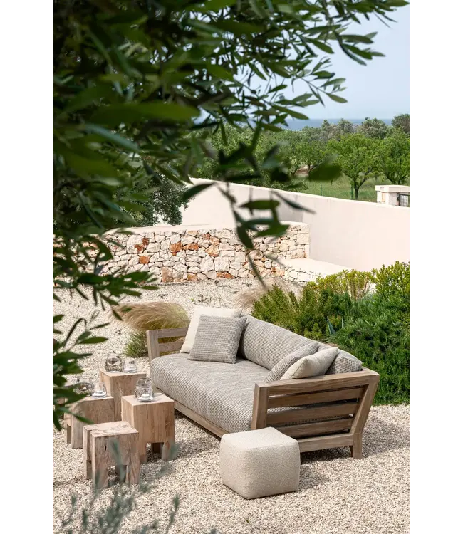 GOMMAIRE Outdoor Meubels | Organic Living Canapé Mia 3 places | Teck gris naturel