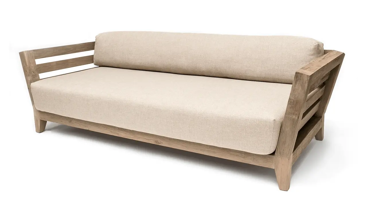 GOMMAIRE Outdoor | Organic Living Sofa Mia 3-Seater | Teak Natural Grey