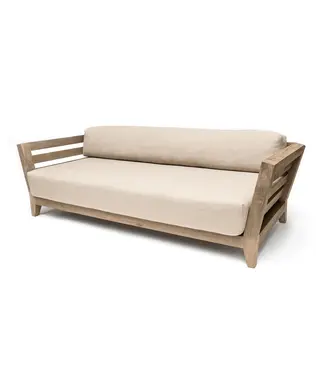 GOMMAIRE Outdoor Meubels | Organic Living Canapé Mia 3 places | Teck gris naturel