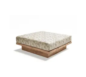 GOMMAIRE Outdoor Meubels | Organic Living Ottoman Magnus | Teak Naturgrau