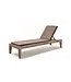 GOMMAIRE Outdoor Meubels | Organic Living Solseng Lisa inkl. hjul | Teak naturgrå / PE-flettet antikk marihuana