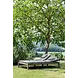 GOMMAIRE Outdoor | Organic Living Bain de soleil double Lisa avec roulettes | Teck gris naturel / Osier PE Antique Weed