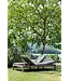 GOMMAIRE Outdoor Meubels | Organic Living Doppelliege Lisa inkl. Rollen | Teak Naturgrau / PE-Geflecht Antikgrün