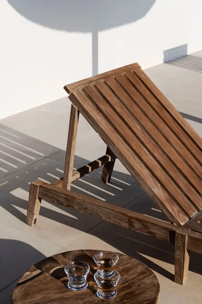 GOMMAIRE Outdoor Meubels | Organic Living Sunny Bed Copenhague | Teak Natural Grey
